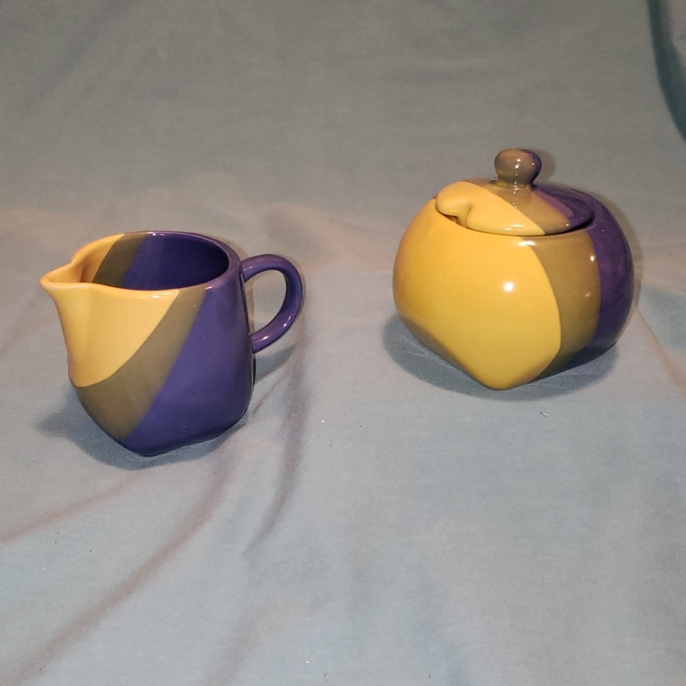Colorful sugar & creamer set